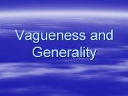 Vagueness and Generality