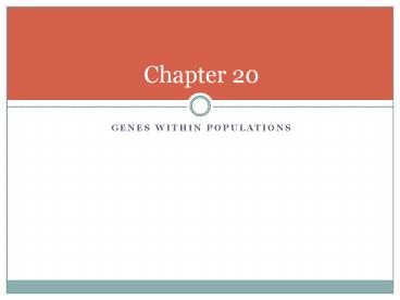 Genes Within populations