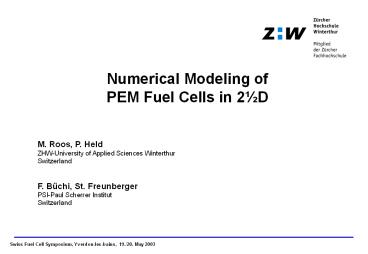 Numerical Modeling of PEM Fuel Cells in 2