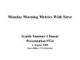 Monday Morning Metrics With Steve PowerPoint PPT Presentation
