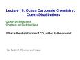 Lecture 10: Ocean Carbonate Chemistry: PowerPoint PPT Presentation