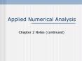 Applied Numerical Analysis PowerPoint PPT Presentation