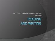 Reading and Writing