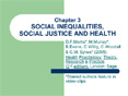Chapter 3 SOCIAL INEQUALITIES, SOCIAL JUSTICE AND HEALTH PowerPoint PPT Presentation