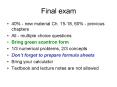 Final exam PowerPoint PPT Presentation