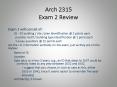 Arch 2315 Exam 2 Review PowerPoint PPT Presentation