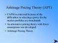 Arbitrage Pricing Theory APT PowerPoint PPT Presentation