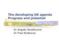 The developing UK agenda Progress and potential PowerPoint PPT Presentation