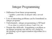Integer Programming