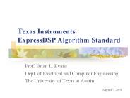 Texas Instruments ExpressDSP Algorithm Standard