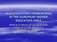 QUALIFICATIONS FRAMEWORKS IN THE EUROPEAN HIGHER EDUCATION AREA PowerPoint PPT Presentation
