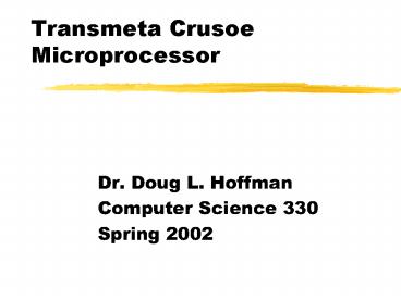 Transmeta Crusoe Microprocessor