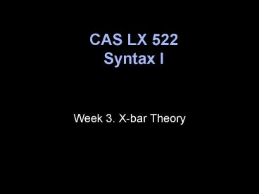 Week 3' Xbar Theory