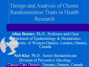 Design and Analysis of Cluster Randomization Trials in Health Research