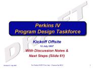 Perkins IV Program Design Taskforce