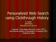 Personalized Web Search using Clickthrough History PowerPoint PPT Presentation