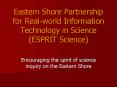 Eastern Shore Partnership for Realworld Information Technology in Science ESPRIT Science PowerPoint PPT Presentation