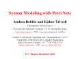 System Modeling with Petri Nets PowerPoint PPT Presentation