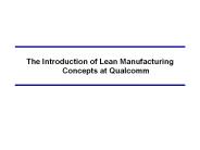 The Introduction of Lean Manufacturing Concepts at Qualcomm