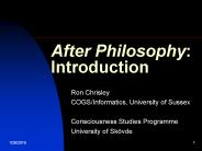 After Philosophy: Introduction