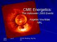 CME Energetics: The Halloween 2003 Events PowerPoint PPT Presentation