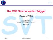 The CDF Silicon Vertex Trigger
