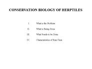 CONSERVATION BIOLOGY OF HERPTILES