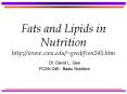 Fats and Lipids in Nutrition http:www'cwu'edugeedfcsn245'htm PowerPoint PPT Presentation