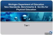 Michigan Department of Education New Standards, Benchmarks