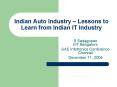 Indian Auto Industry Lessons to Learn from Indian IT Industry PowerPoint PPT Presentation