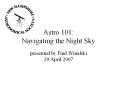Astro 101: Navigating the Night Sky PowerPoint PPT Presentation