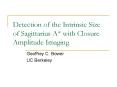 Detection of the Intrinsic Size of Sagittarius A with Closure Amplitude Imaging PowerPoint PPT Presentation