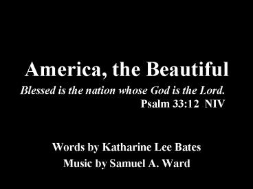 America, the Beautiful