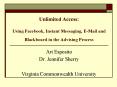 Unlimited Access: Using Facebook, Instant Messaging, EMail and Blackboard in the Advising Process PowerPoint PPT Presentation