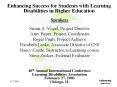 Enhancing Success for Students with Learning Disabilities in Higher Education PowerPoint PPT Presentation