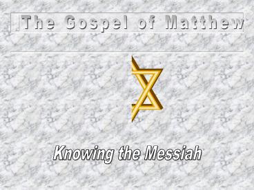 The Gospel of Matthew