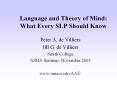 Language and Theory of Mind: What Every SLP Should Know PowerPoint PPT Presentation