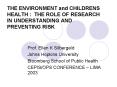 THE ENVIRONMENT and CHILDRENS HEALTH : THE ROLE OF RESEARCH IN UNDERSTANDING AND PREVENTING RISK PowerPoint PPT Presentation