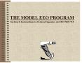 THE MODEL EEO PROGRAM Section I: Instructions to Federal Agencies on EEO MD715 PowerPoint PPT Presentation
