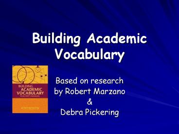 Building Academic Vocabulary