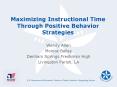 Maximizing Instructional Time Through Positive Behavior Strategies PowerPoint PPT Presentation