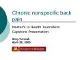 Chronic nonspecific back pain PowerPoint PPT Presentation