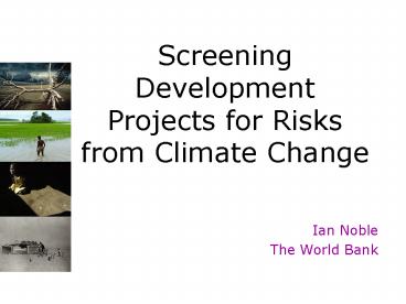 Screening Development Projects for Risks from Climate Change