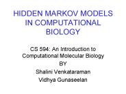 HIDDEN MARKOV MODELS IN COMPUTATIONAL BIOLOGY