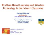 Problem-Based Learning and Wireless Technology in the Science Classroom