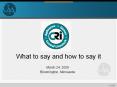 What to say and how to say it PowerPoint PPT Presentation