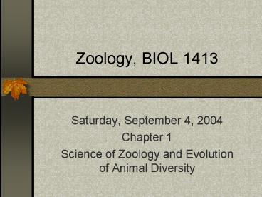 Zoology, BIOL 1413