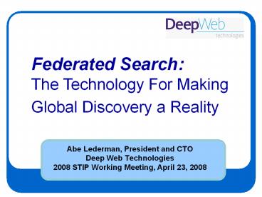 Abe Lederman, President and CTO