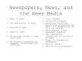 Newspapers, News, and the News Media PowerPoint PPT Presentation