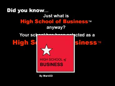 Your school has been selected as a